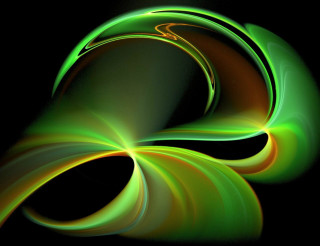 Green yellow swirl black background 5 - fluorescent color free wallpaper
