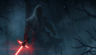 Hooded person lightsaber dark forest - a dark forest free wallpaper