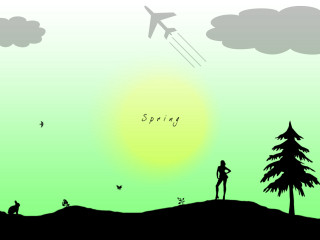 Person hill kite flying tree - david diao free wallpaper