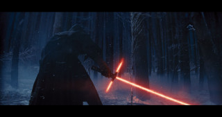 Man dark forest holding light - a light saber free wallpaper