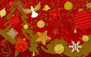 Christmas tree ornaments bird background - back ground free wallpaper