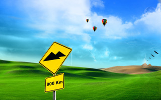 Yellow sign road blue sky 5 - under free wallpaper