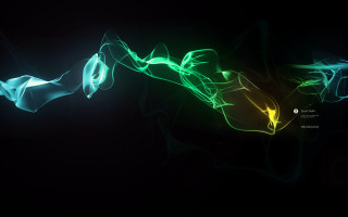 Black background green yellow light 2 - volumetric free wallpaper