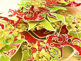 Cut out paper red green 3 - paper free wallpaper