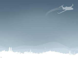 Skier flying city skyline skyscrapers - a skier free wallpaper