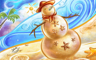 Snowman beach starfish palm tree 4 - a.b. frost free wallpaper for desktop
