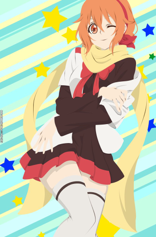 Woman dress scarf arms crossed - an anime drawing free wallpaper for mobile