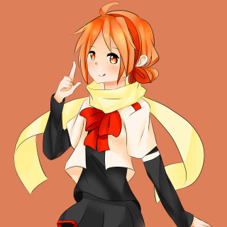 Orange hair scarf anime school - orange free wallpaper for tablet