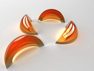 Three orange shapes light shadow - smooth free wallpaper