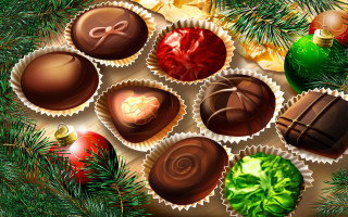 Chocolates table christmas tree wine - clara peeters free wallpaper for desktop