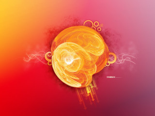 Yellow red abstract background circles 2 - abstract background free wallpaper