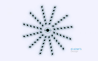 Snowflake black center gradient monochrome - white dot free wallpaper