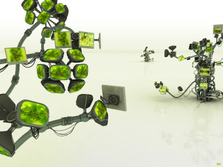 Green black robot camera cellphone - robot free wallpaper for desktop