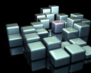 Cubes stacked black background red - ambient occlusion free wallpaper