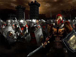 Knights castle night dark sky 3 - a group of knights free wallpaper