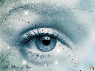 Blue eye stars iris closeup - tiny free wallpaper