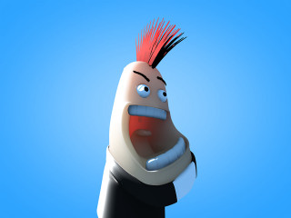 Cartoon character mohawk black suit - his body free wallpaper