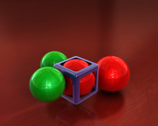 Red green object wooden table - object free wallpaper