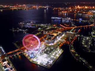 Ferris wheel night city river 8 - a ferris wheel free wallpaper
