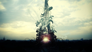 Tall tower clock sky clouds 3 - didier mouron free wallpaper
