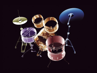 Drums drumsticks stack black background - rim light free wallpaper