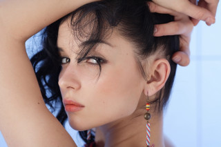 Woman earrings necklace headshot fashion - her head and a necklace free wallpaper