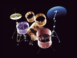 Drums drumsticks stacked black background - rim light free wallpaper