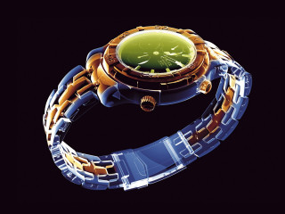 Watch green face chain 3d 2 - cybernetic free wallpaper