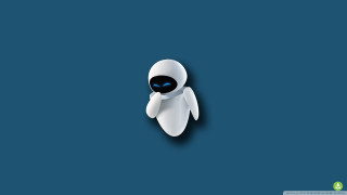 White robot black face blue - a green circle free wallpaper