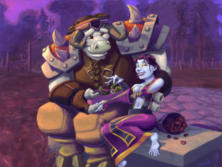 Cartoon woman bench cow hat 4 - a bench next free wallpaper