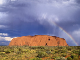 Rainbow desert rock sky ground - albert namatjira free wallpaper
