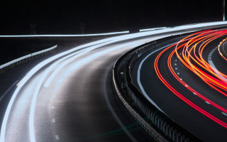 Highway night lights long exposure - a bunch of lights free wallpaper