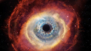 Large eyeball space stars black - arthur quartley free wallpaper