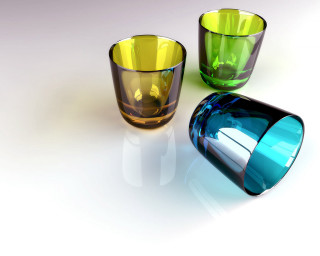 Three glass cups white surface - a white surface free wallpaper