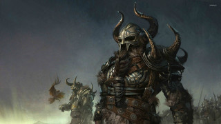 Armored men horns heads group - chris rahn free wallpaper
