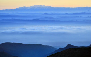 Mountain range clouds background view - murata range free wallpaper