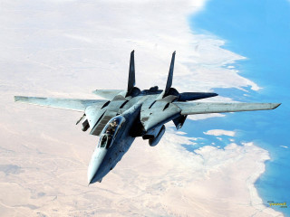 Fighter jet flying water sky - brom free wallpaper for desktop