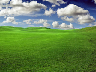 Green field blue sky clouds 19 - a green field free wallpaper