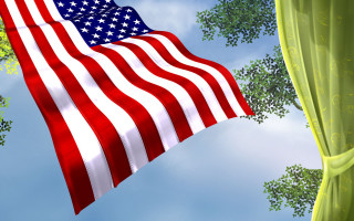American flag sky tree line - a large american flag free wallpaper
