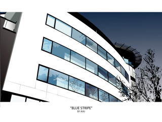 Spiral building tree sky background - matte drawing free wallpaper