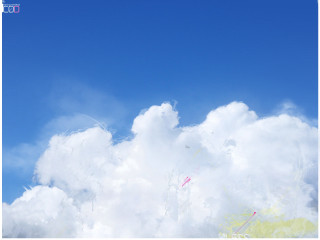 Blue sky white clouds kite 2 - colorful cloud free wallpaper