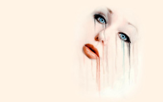 Woman face dripping blood blue - a womans face free wallpaper