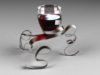 Glass of wine metal stand - a spiral design free wallpaper