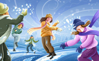 Skiing group snowboard winter mountains - the snow together free wallpaper