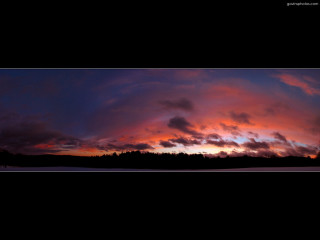 Sunset clouds trees dark sky 2 - cloud and trees free wallpaper