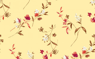 Yellow background flowers leaves bunch 4 - the stem free wallpaper