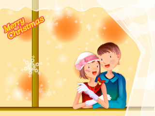 Christmas children snowflakes merry illustration - merry free wallpaper for desktop