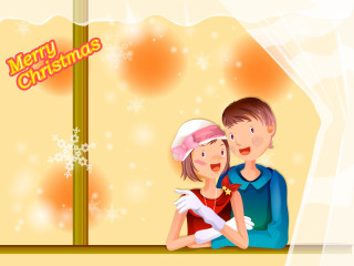 Man woman window sill merry - a merry christmas message free wallpaper