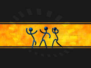 People running yellow black background - dynamic composition free wallpaper for desktop