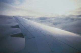 Airplane wing sky clouds blue - a view of the wing free wallpaper